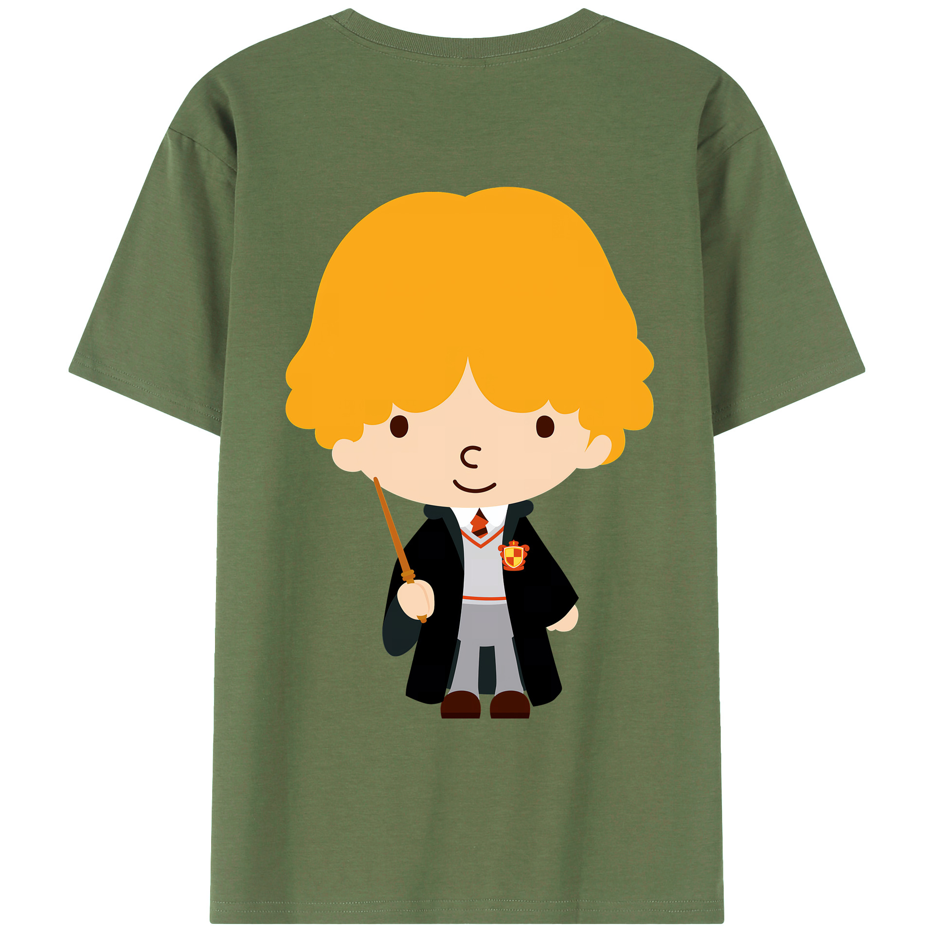 （画像用） Harry Potter ハリー・ポッターシリーズ 綿100％ メンズ半袖Tシャツ（バックプリント） 通気性